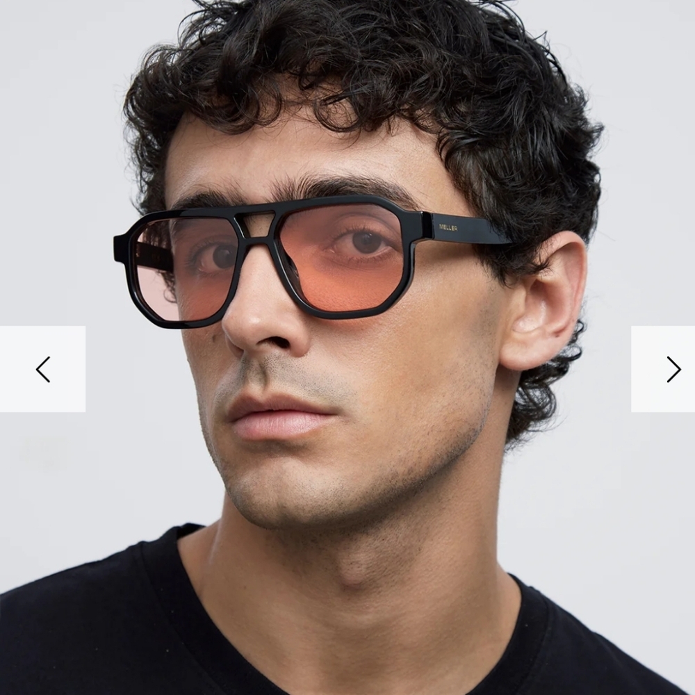 Meller Shipo Black Sunglasses with Peach Lenses Unisex